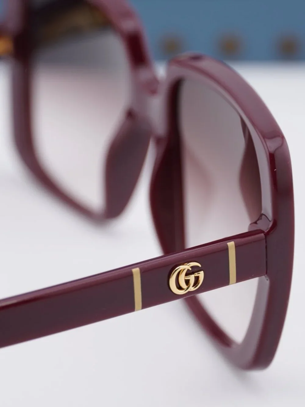 Gucci GG0632S 003 Square Sunglasses - Burgundy / Red